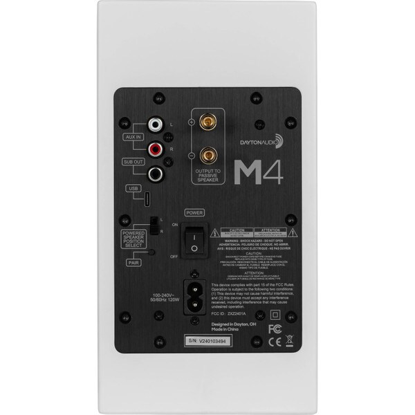 Main product image for Dayton Audio M4 Powered Speaker Pair Matte White300-461